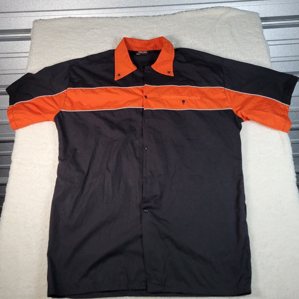 Vance Biker Wear Button Up Mens 3XL Black Orange Rat Rod Fayetteville Rally 2019